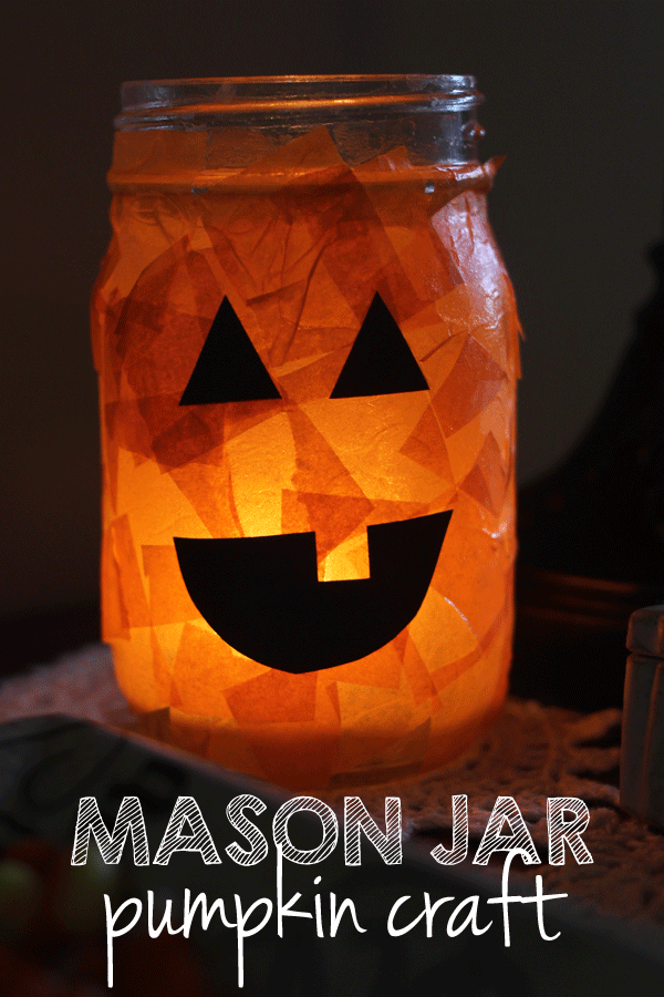 Halloween Craft : Mason Jar Pumpkin