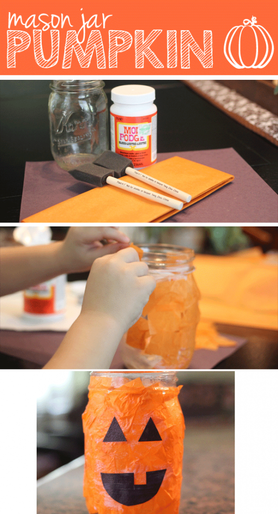 Halloween Craft : Mason Jar Pumpkin