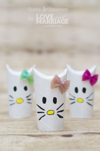 Simple Hello Kitty Craft Using Toilet Paper Rolls
