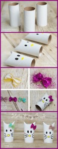 Simple Hello Kitty Craft Using Toilet Paper Rolls