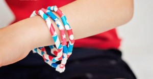 July 4th Craft: Patriotic Paper Straw Bracelets
