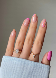 Pink and Orange Summer Nails 2022