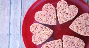 Strawberry Valentine Rice Krispie Treats