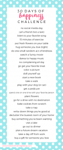 30 Day Happiness Challenge