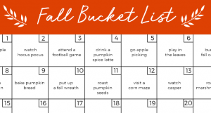 Fall Bucket List Calendar