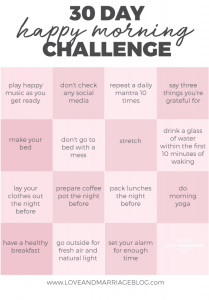 30 Day Happy Morning Challenge