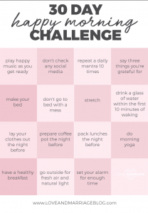 30 Day Happy Morning Challenge