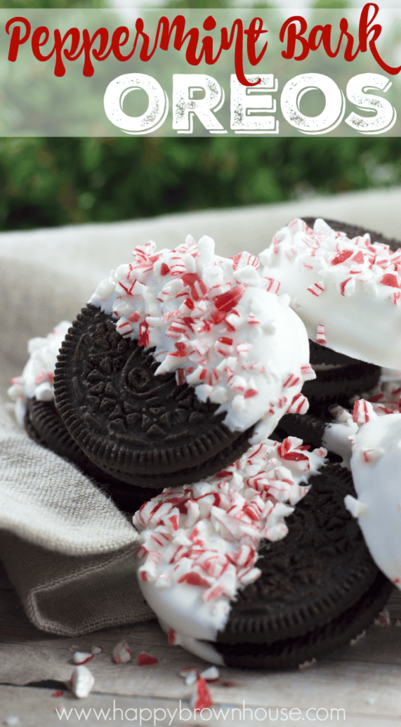 Easy Peppermint Bark Oreos - Christmas Cookies