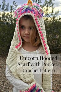 Unicorn Hooded Scarf with Pockets