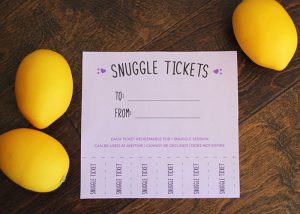 Printable Snuggle Tickets for Mother's Day