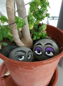 Peeking Eyes Rock Painting Idea