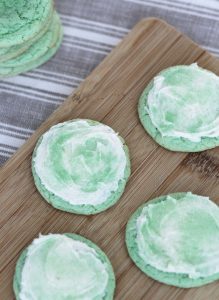 These St. Patrick's Day cake mix cookies are my favorite because they are so easy to make. You literally only need three ingredients! Celebrate the Irish holiday with an easy festive green treat.
