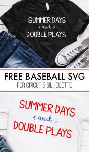 Free Baseball SVG to use with your Cricut or Silhouette machine. Summer Days and Double Plays -- perfect for baseball moms! | Cricut SVG | SVG Quotes | SVG Cricut Free