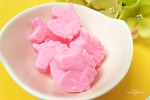 This mini unicorn soap is a fun craft for kids to help make with a grown-up. It can also become a really simple party favor for a birthday!