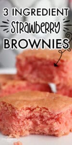 Strawberry Brownies with just 3 ingredients - so easy