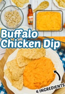 Buffalo Chicken Dip - Easy, 4 ingredient dip recipe.