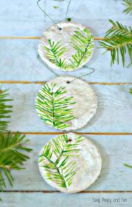 Pine Stamped Ornament - Best DIY Salt Dough Ornaments