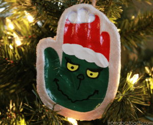 The Grinch Handprint Ornament - Best DIY Salt Dough Ornaments
