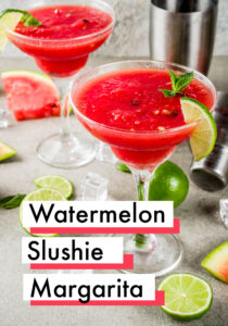 Watermelon Margarita Slushie Recipe - such a refreshing summer cocktail we love! #Margarita #Drinks #Recipes