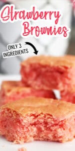 Strawberry Brownies with just 3 ingredients!