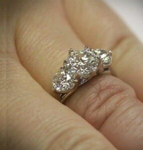 3 stone moissanite engagement ring