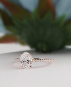 Moissanite engagement ring oval