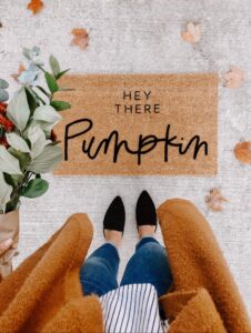 pumpkin fall door mat