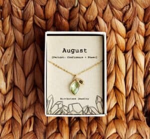 August birthstone necklace