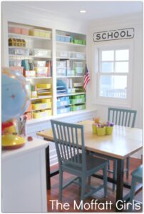 Colorful and Organized Homeschool Room