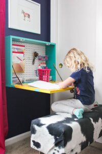 Homeschool Room Ideas with a DIY Wall Mount Desk