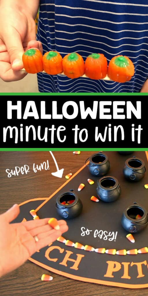 Fun Halloween Minute To Win It Games for kids and adults. These fun Halloween games are easy and make all kids giggle!