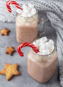 Peppermint Hot Chocolate is a super simple Christmas drink with just four ingredients.