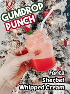 This Gumdrop Punch is my kids new favorite Christmas treat. It's super fun to make for a holiday movie night with just 3 ingredients.