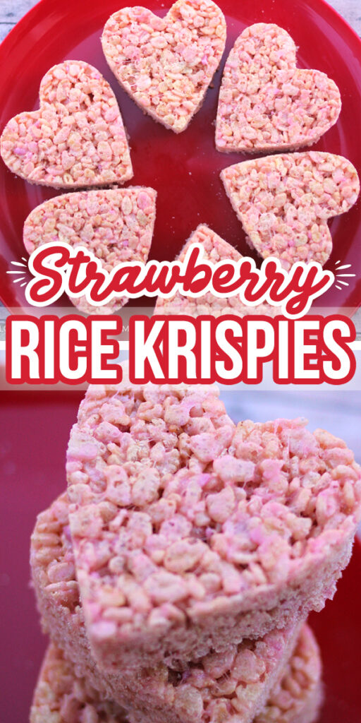Strawberry Valentine Rice Krispie Treats | Valentine's Treats #yummy #food #valentinesday 