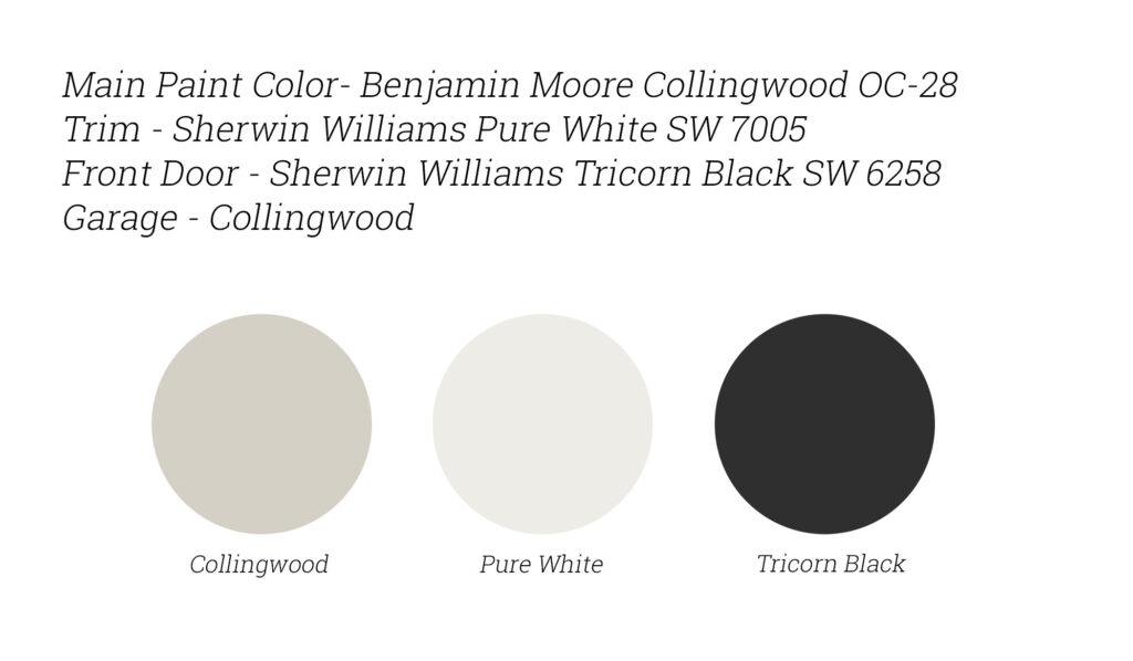 Benjamin Moore Collingwood - Exterior Home Paint Colors. Grey Exterior Paint. Sherwin Williams Tricorn Black
