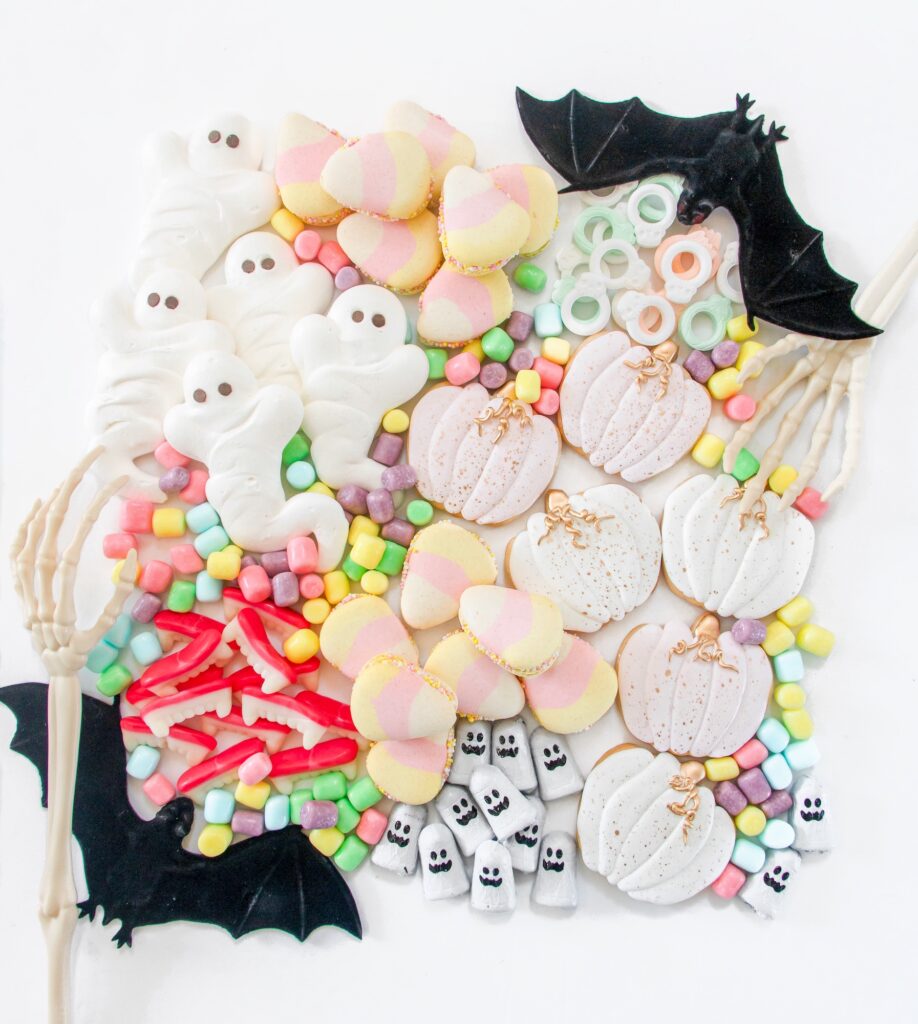 Pretty White Halloween Snack Board