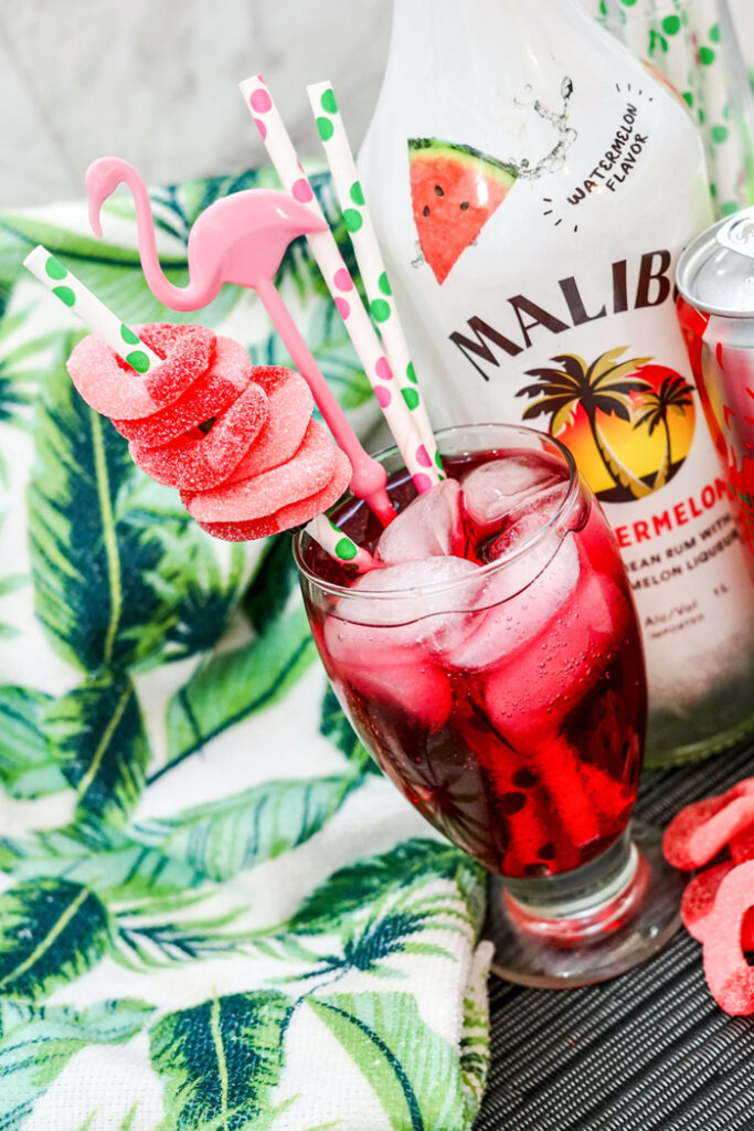 Watermelon Red Bull with Watermelon Malibu Rum