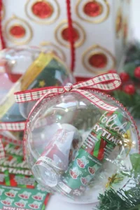 what to fill clear christmas ornaments with