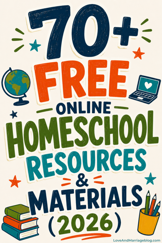 70+ Free Homeschool Resources for everything from art, math, science, music, nature and lots of fun activities. Perfect for new homeschoolers. #homeschool #school #art #activity #kids #parenting #lesson #learn #learning