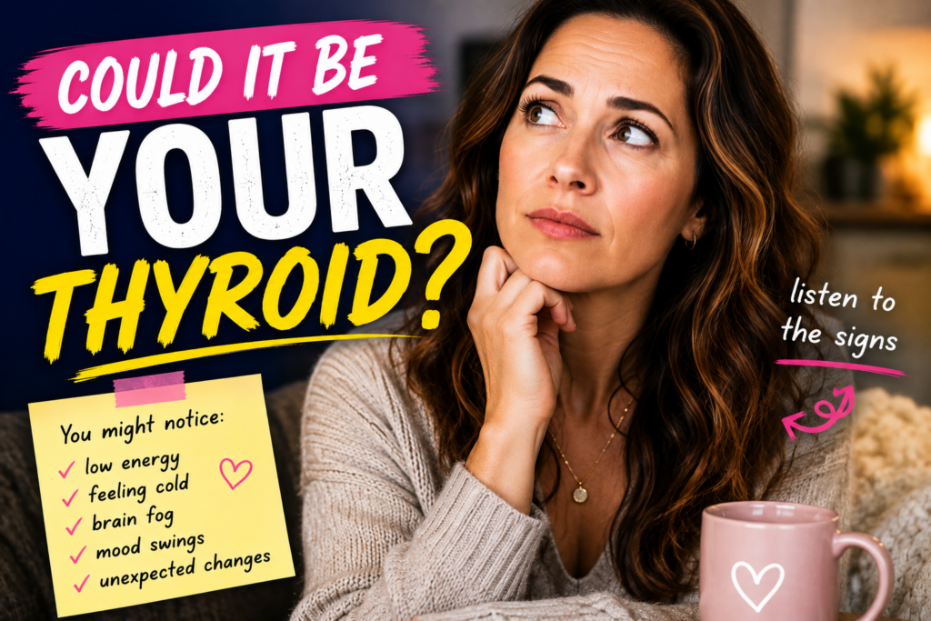 Woman wondering Could It Be Your Thyroid? The thyroid warning signs every woman should know. 